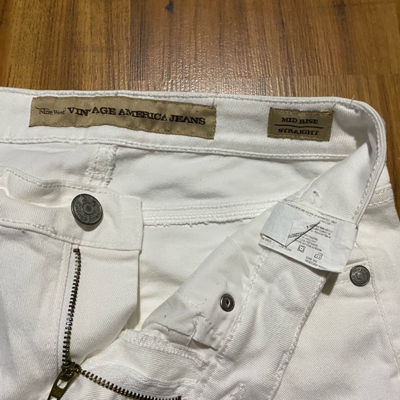 Nine West Vintage America Jeans Mid Rise Straight Leg Pants White Twill Size 4 - Picture 6 of 10